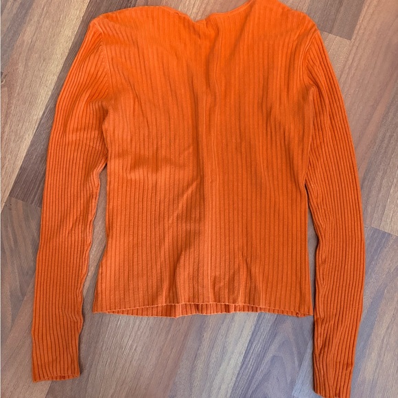 Orange Ribbed Cardigan - Picture 2 of 2